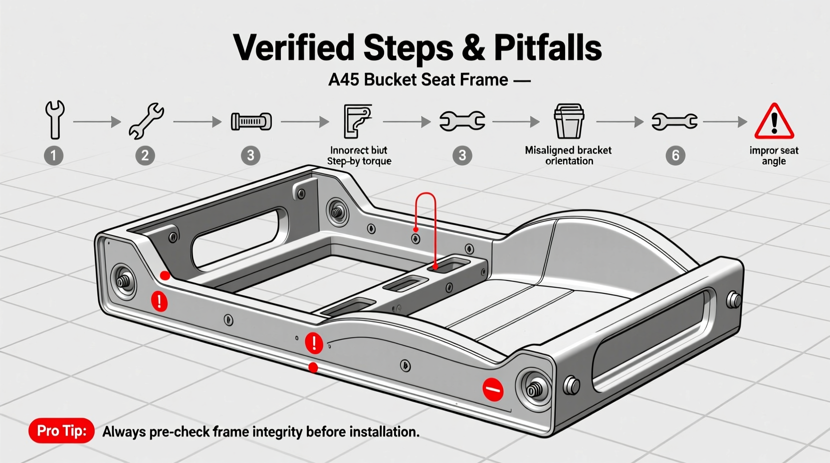 a45 bucket seat frame install guide