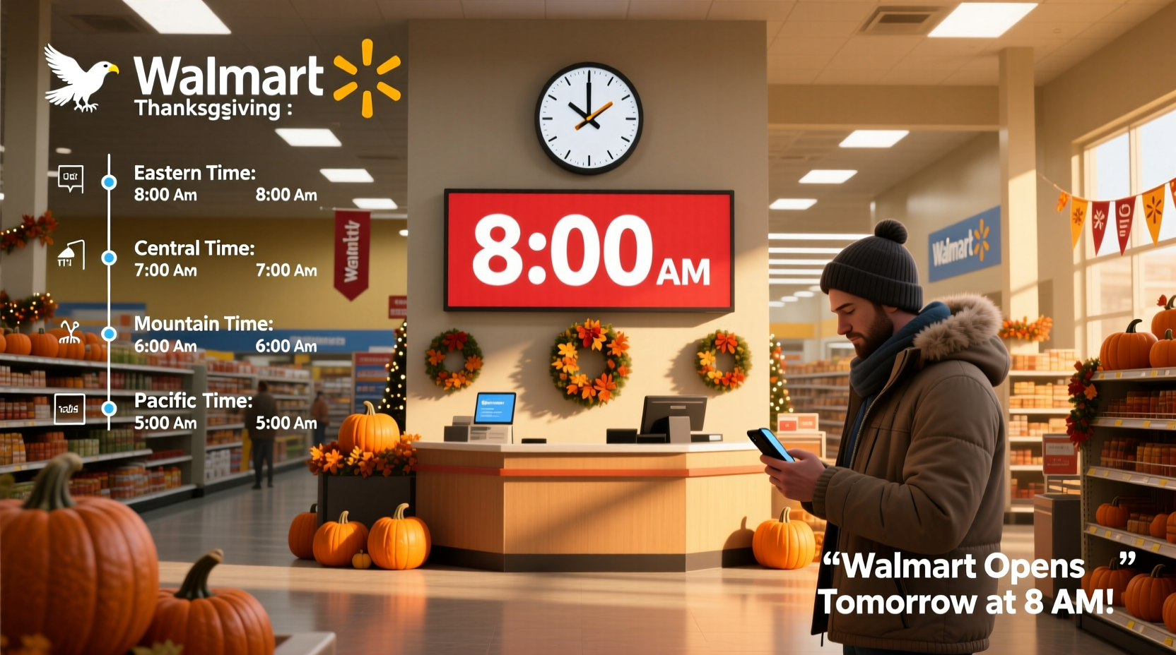 how long is walmart open on thanksgiving