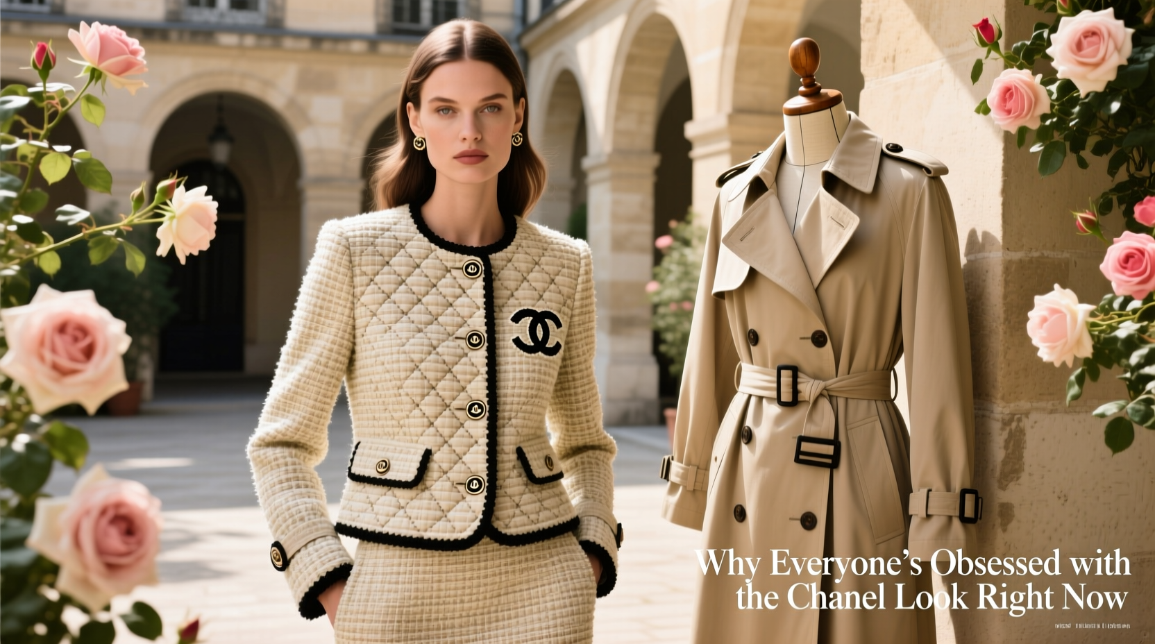 chanel jacket vs trench coat why is everyone obsessed with the chanel look right now