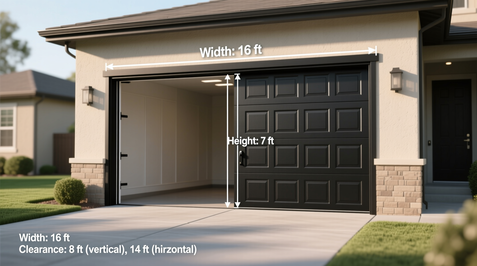 how big is a 2 car garage door