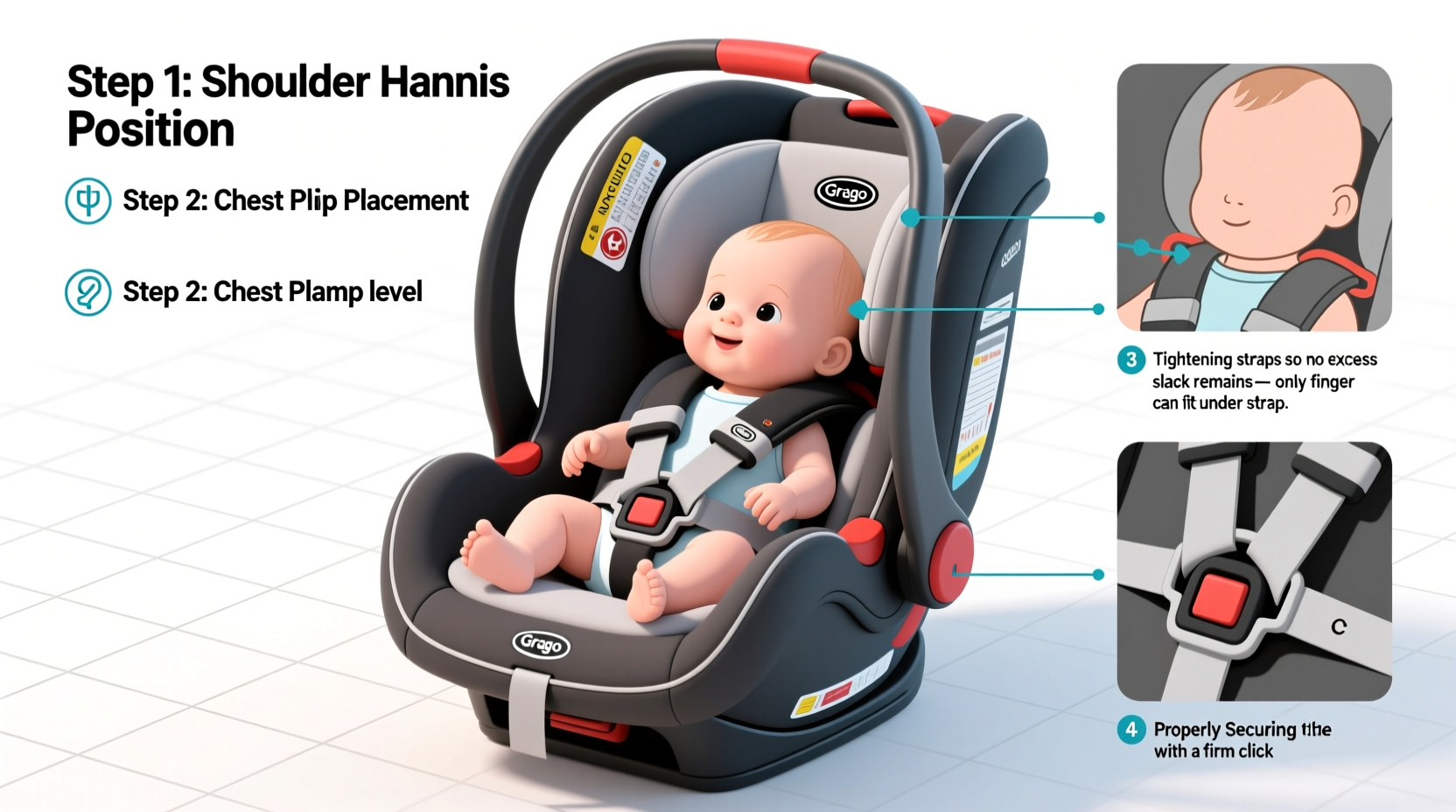 how to adjust graco infant car seat straps