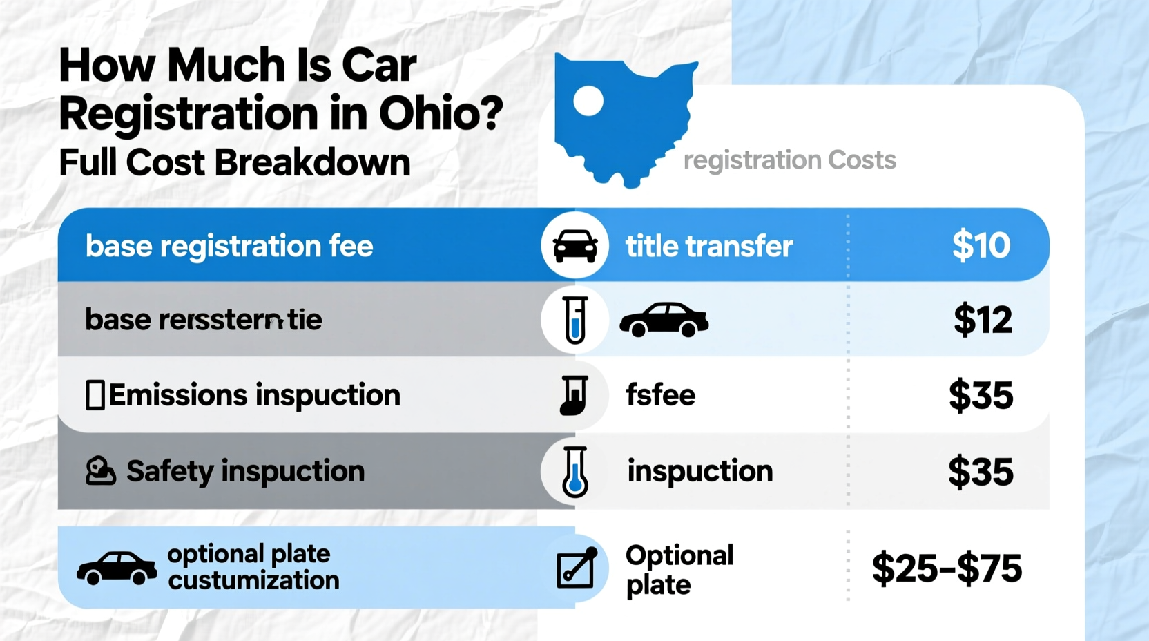 how much is car registration in ohio