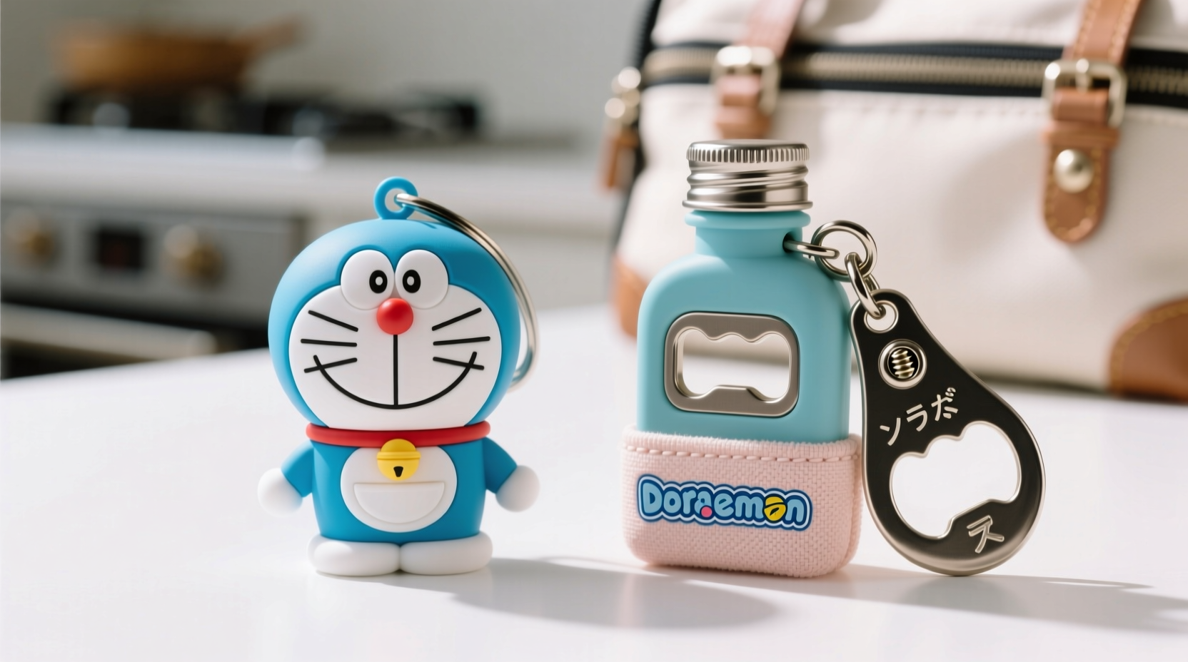 doraemon keychain or bottle opener keychain which ones more practical