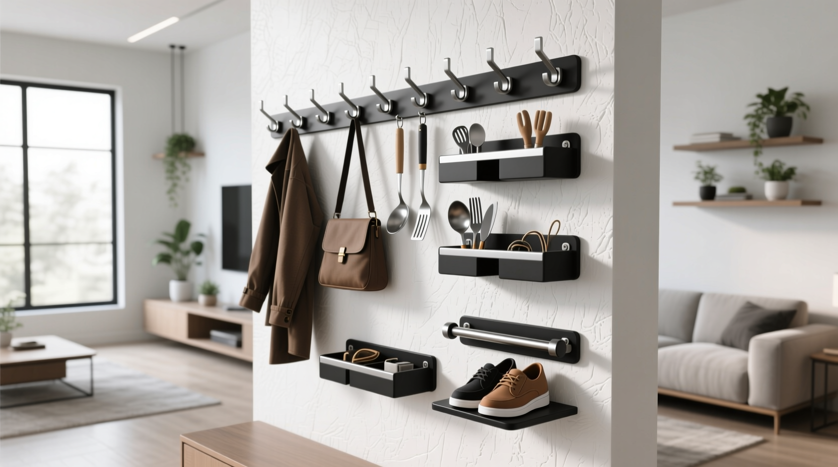 design forward hooks rails and racks to tidy every space in your home