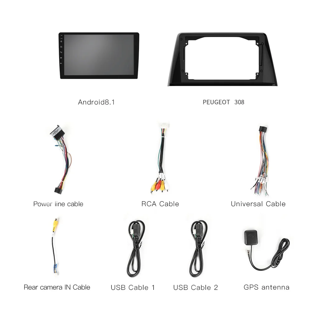 2.5D Large Touch Screen Car Video with Canbus Navigation & GPS 1G+16G Mirror Link Function Auto Radio For Peugeot 308