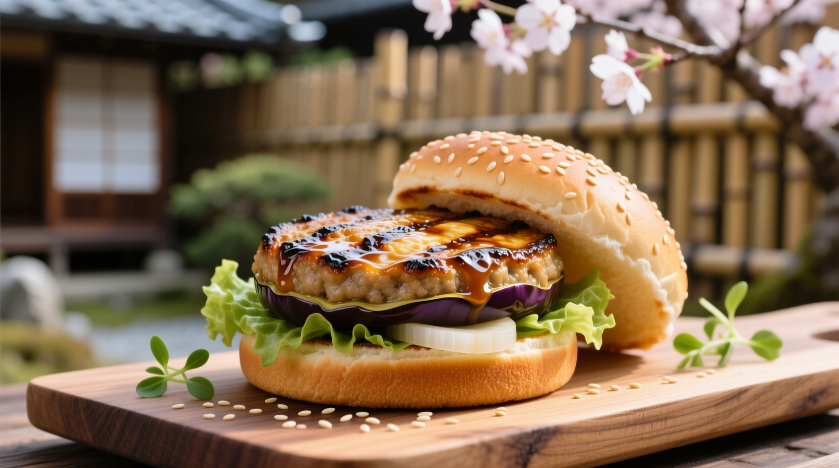 japanese miso eggplant burger