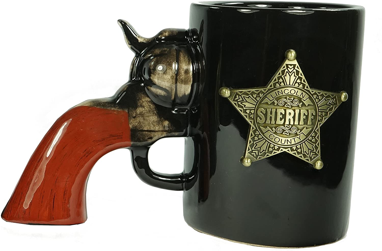 Ceramic Gun Mug Set - American Outlaw Series 15oz Featuring Jesse James |  Customizable Drinkware & Accessories