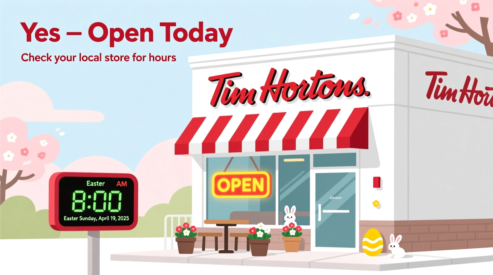 is tim hortons open on easter sunday