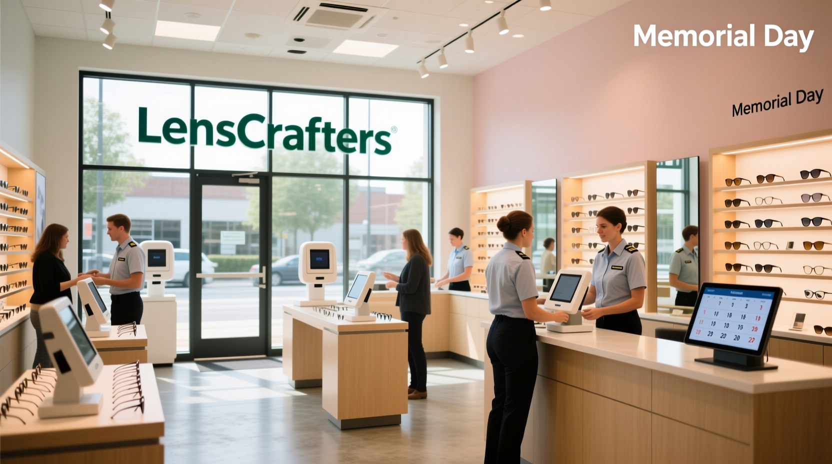 is lenscrafters open on memorial day