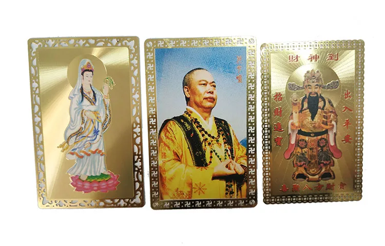 Wholesale 24k Screen Print Custom Luxury Gold Buddha Metal Business Cards