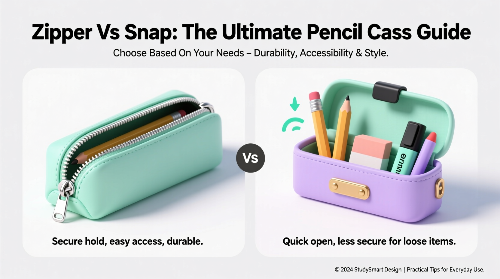 a practical guide to choosing the perfect pencil case closure zipper vs snap explained