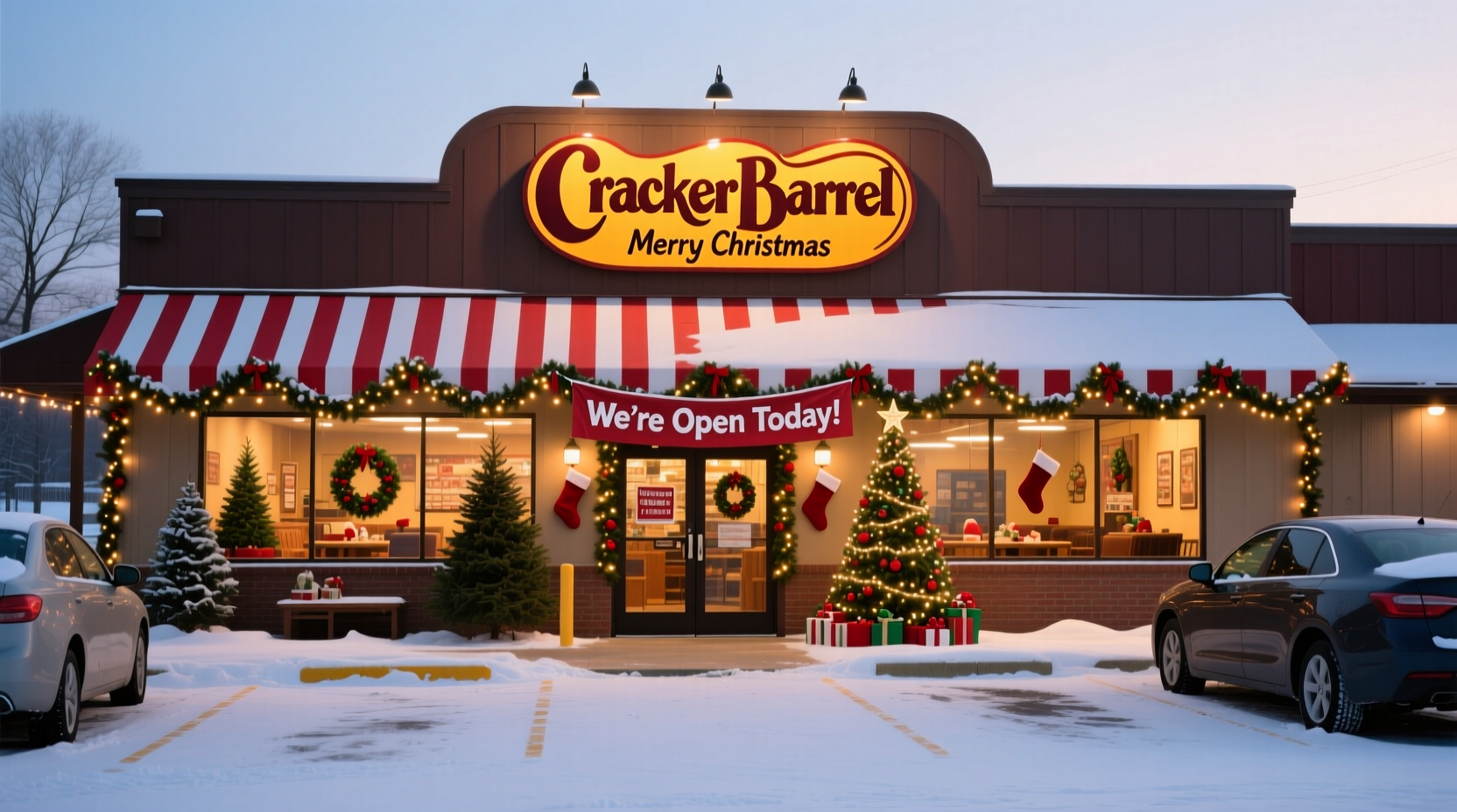 is cracker barrel restaurant open on christmas