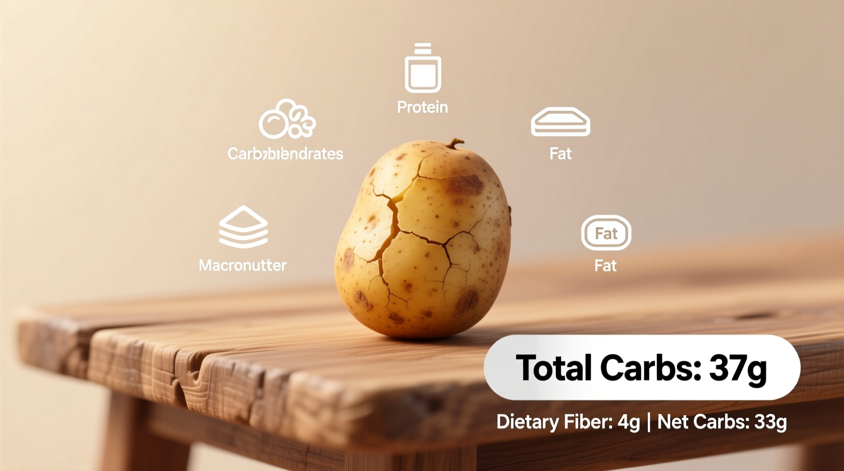 how many carbs in a small baked potato