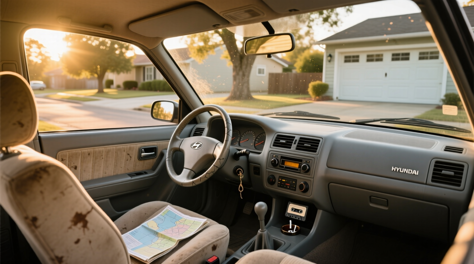 1995 hyundai accent interior overview