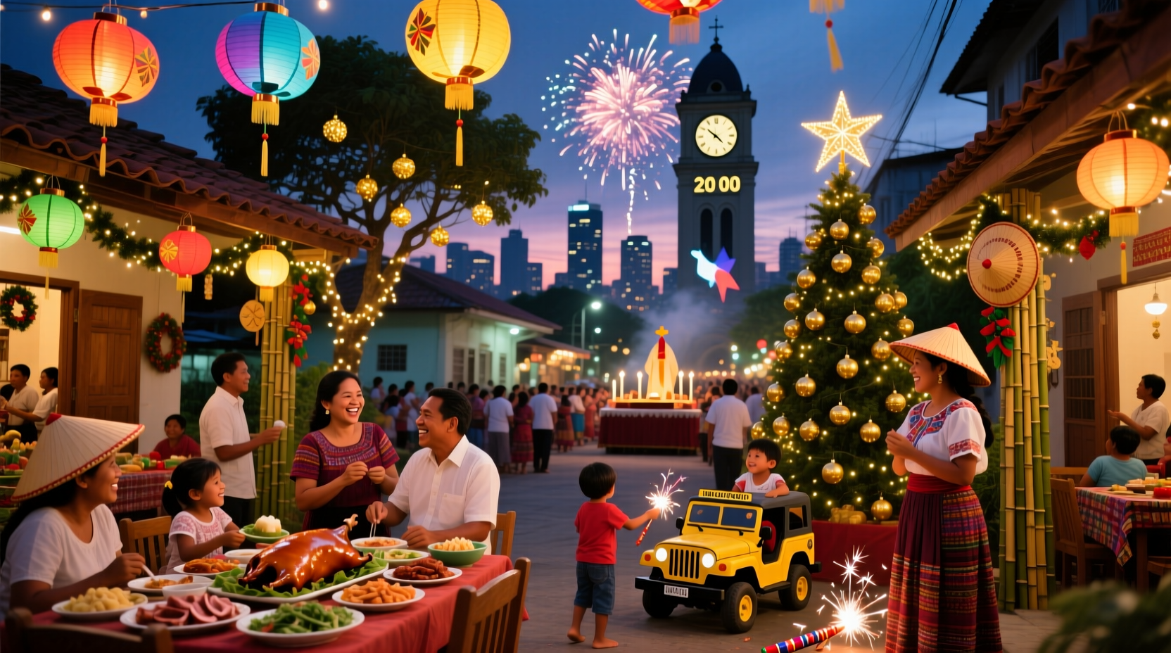 how do filipino celebrate christmas and new year