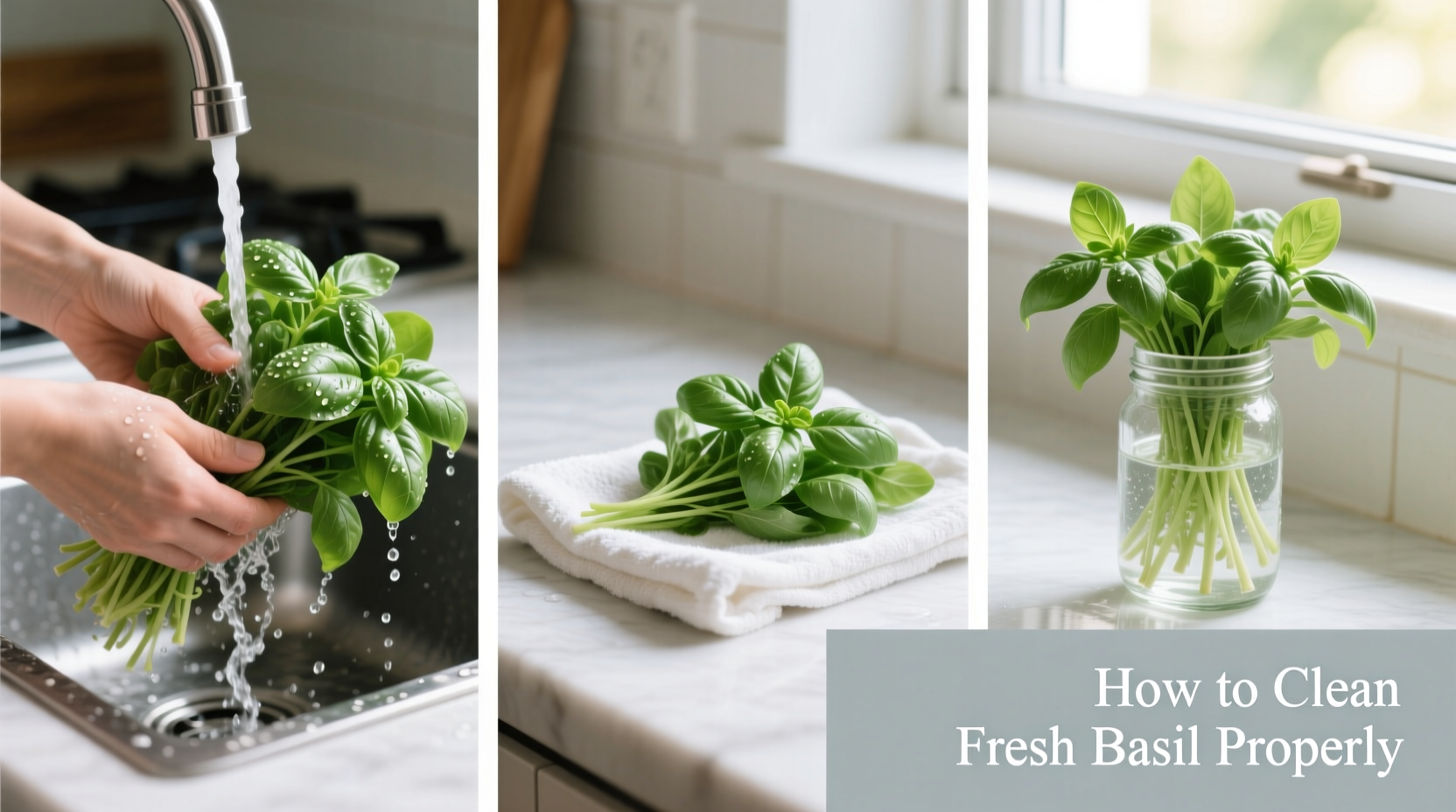 how to clean fresh basil