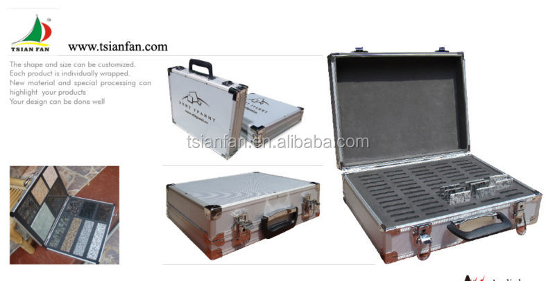 Portable Customized Exhibition Carry Sample Marble Aluminium Case