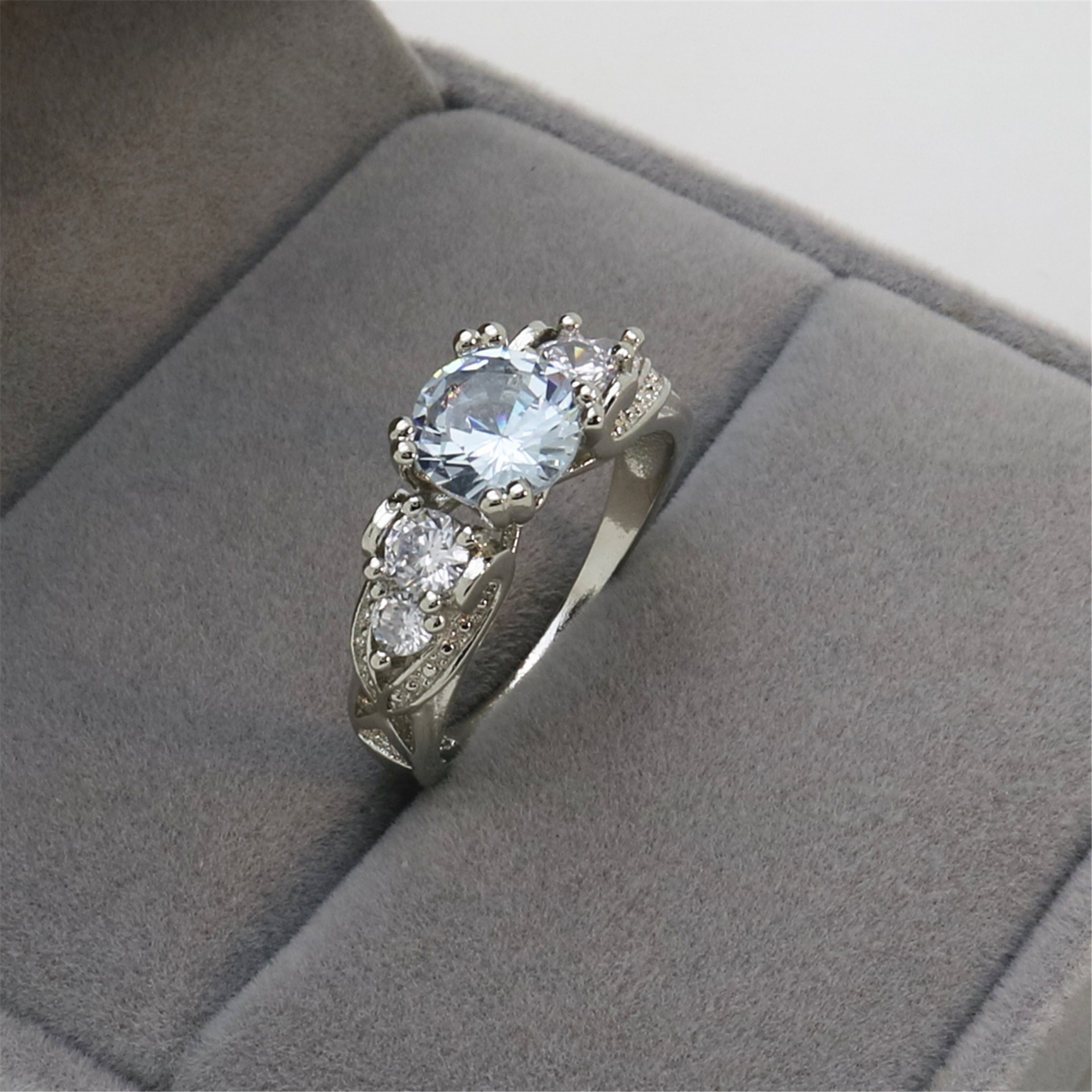 Engajamento jóia de ouro rosa mulher dedo diamante novo design anel de casamento por atacado