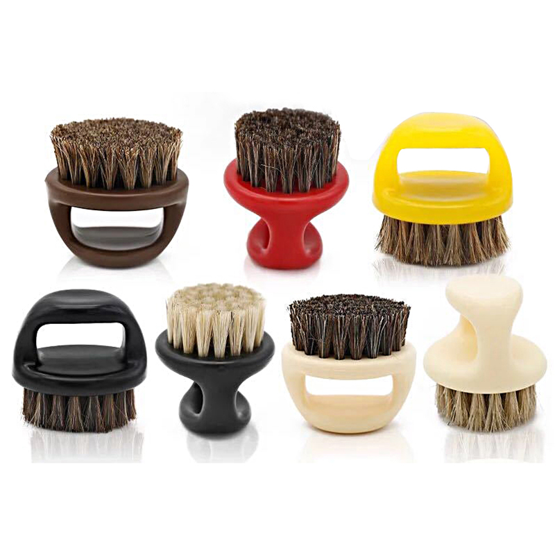 Professional bright round shape metal handle synthetic men shaving brush knots for beard soap shaving
