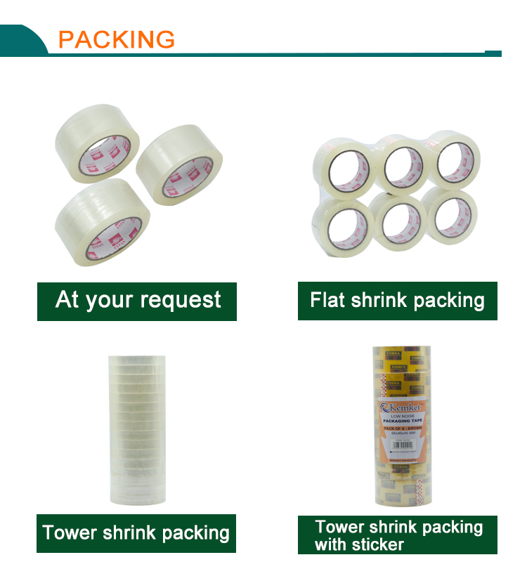 Yiwu gold supplier 5% discount waterproof  Bopp transparent clear box packing Packaging adhesive tape