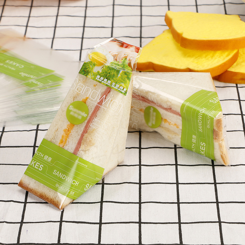 transparent opp/cpp plastic sandwich triangle packaging bag