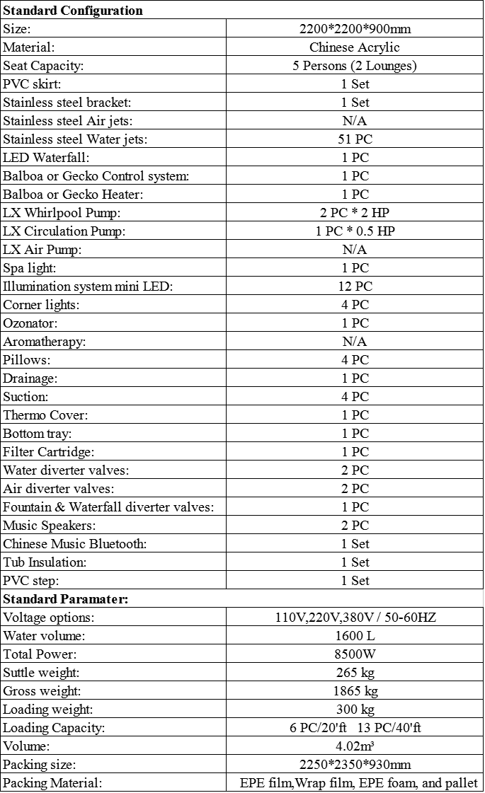 SAA CE ofuro freestanding hot tub perfect pool spa with balboa