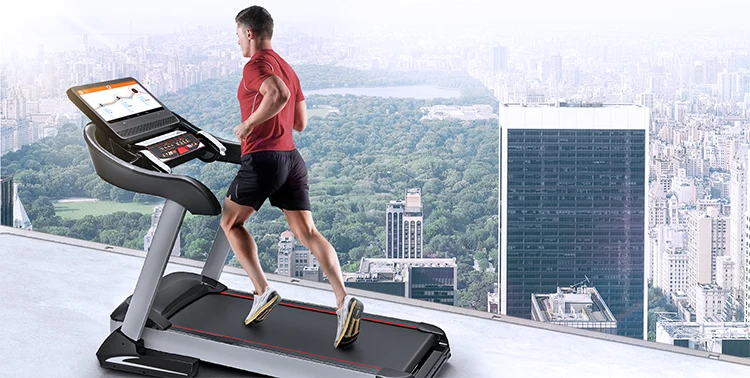 YPOO 52CM Large running belt electro<i></i>nic home treadmill with 7"LCD/10<i></i>'1TFT/15.6TV TFT screen