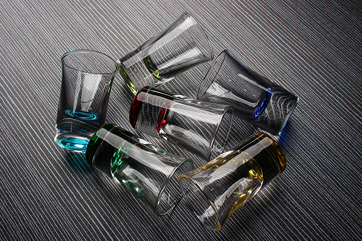 Colorful  thick bottom Strong Vodka shot glass