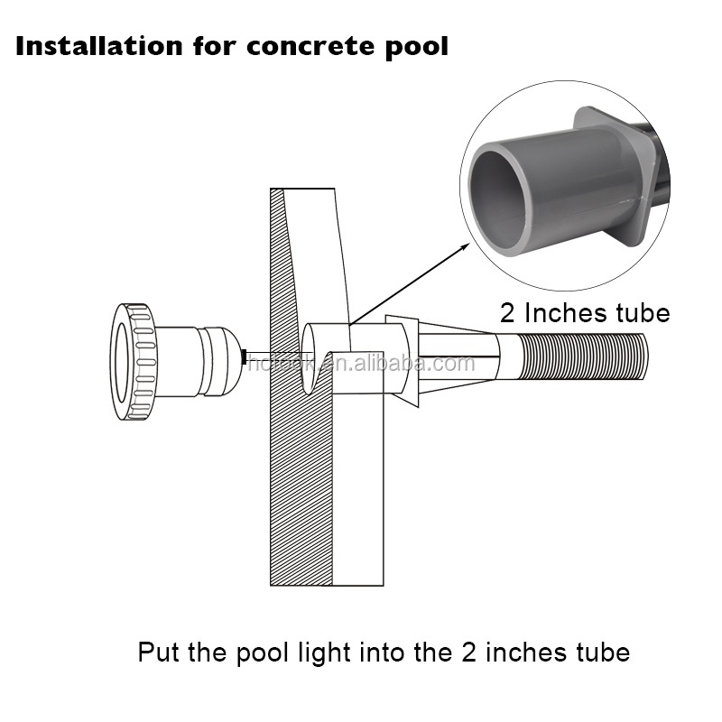 HOTOOK 2-Inch Embedded 3W 36pcs 2835smd  Automatic RGB LED Pool Light for Concrete Pools