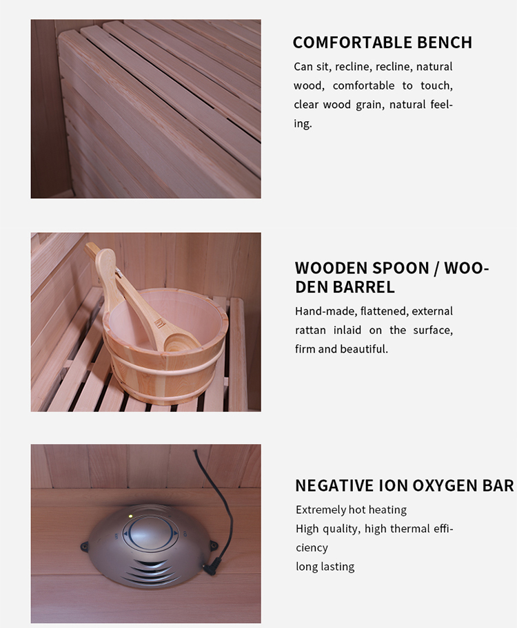 3 person hemlock traditional steam sauna room