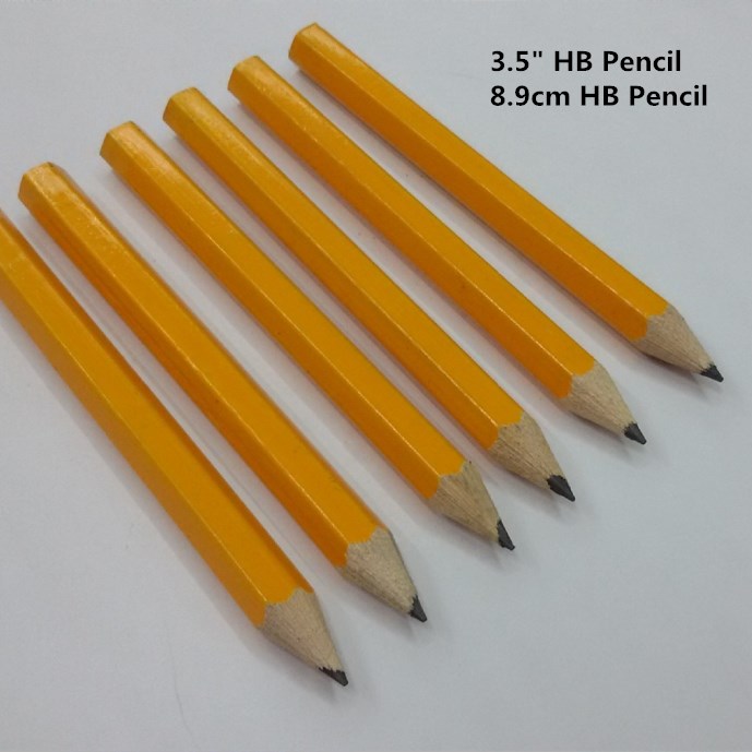 3.5 inch/7inch HB yellow pole with or without top eraser writing pencils