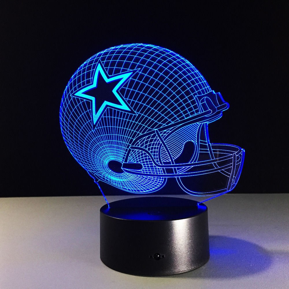 ダラスカウボーイズNFLカスタム7色変更3D LEDライトモダンABS