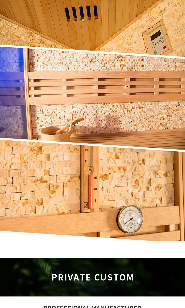 Luxury corner culture stone indoor steam sauna room