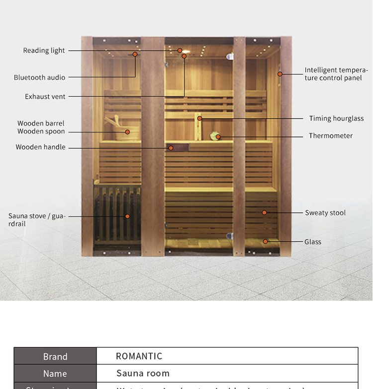 2019 new style red cedar traditional steam sauna room