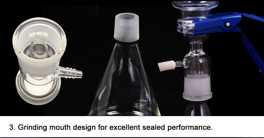 2L Laboratory Glassware Solvent Filtration Apparatus Solvent Filtration Assembly Glass Filtration Vacuum Apparatus