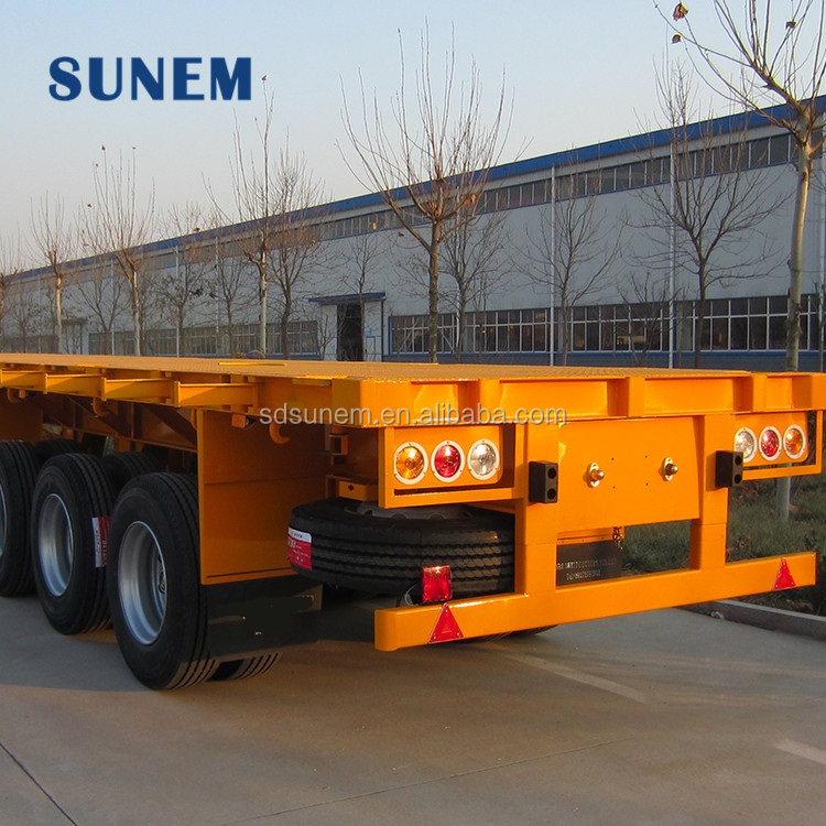 2022新款40 ft tri 3轴轴平板集装箱半挂车出售