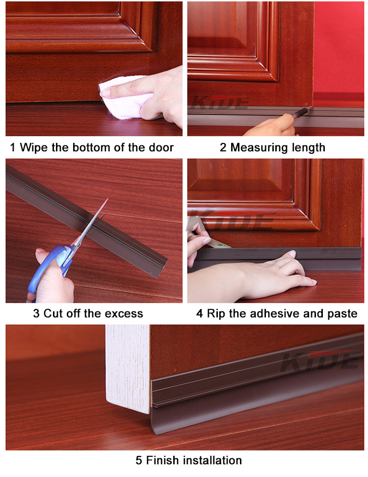 Soft and hard composite design rubber weather stripping pvc door bottom seal