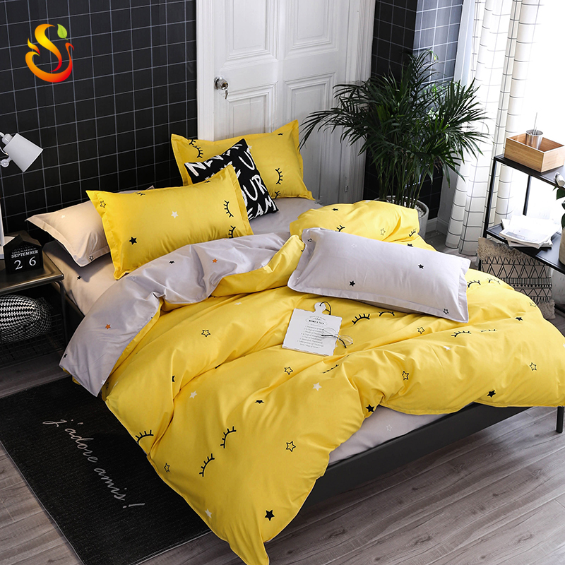 Premium Personality and contracted digital printed polyester bed sheet set
