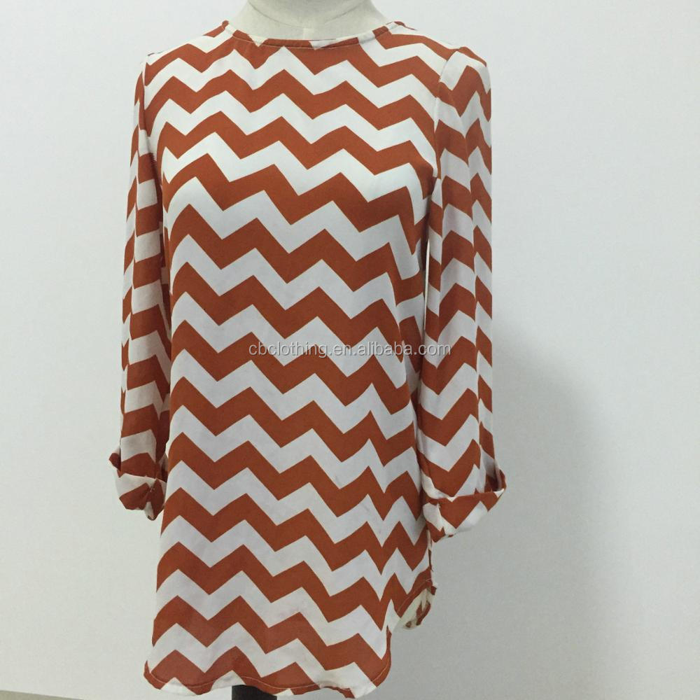 Hot sale printed Chiffon Ladies tops