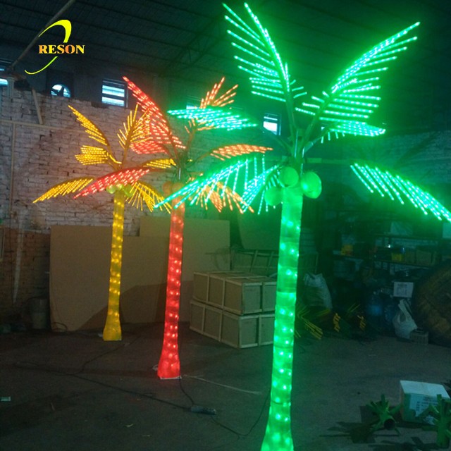 Colorful attractive LED palm tree light garden decoration lighting