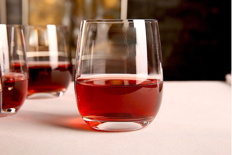OEM round shape clear wine glass cup whiskey glass tumbler stemless glass