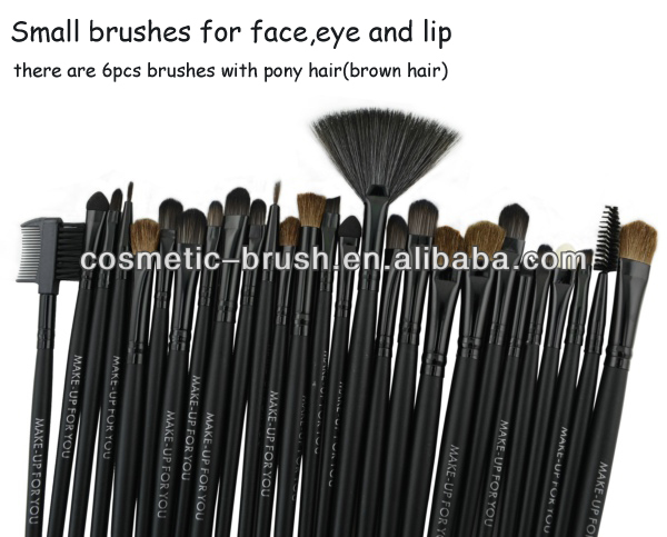 Black 2013 China Best Professional Makeup Brush Set Wood Handle Custom Logo Makeup Brushes/Brush 32 piece