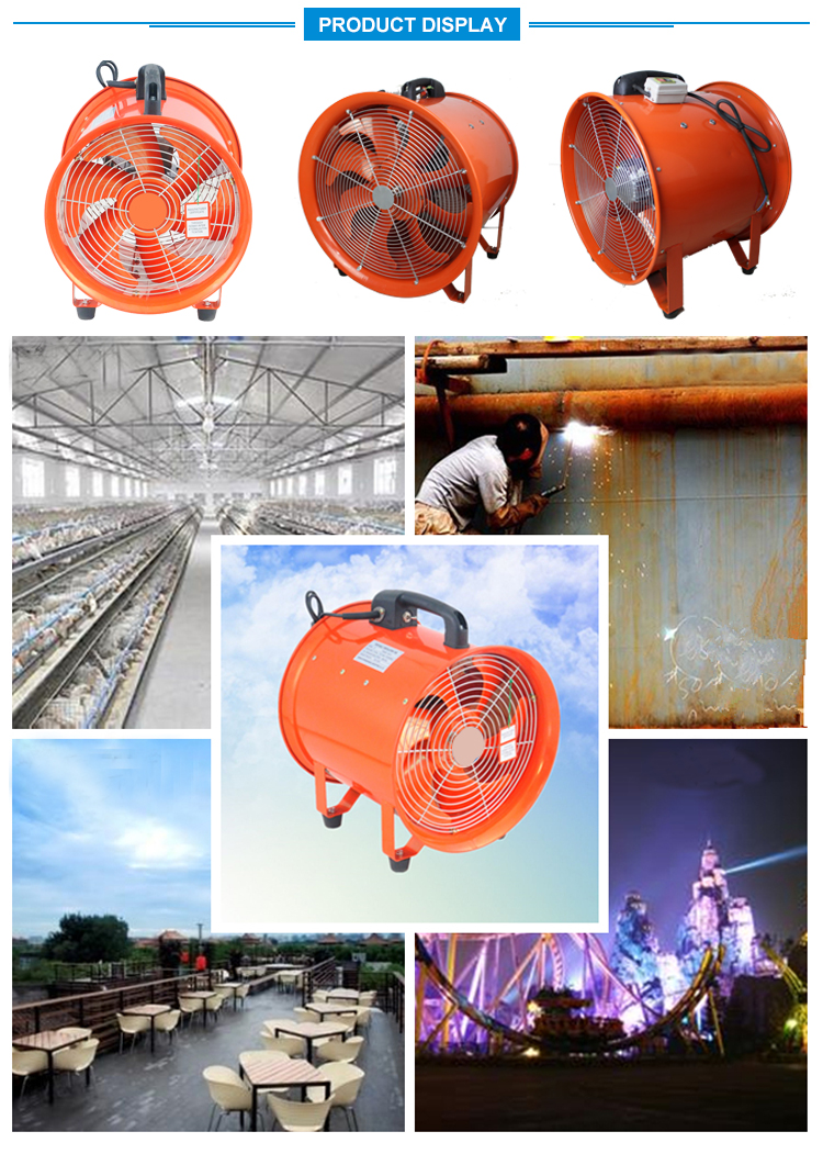 220v/50hz 12 Inches Portable Industrial Ventilator - Orange