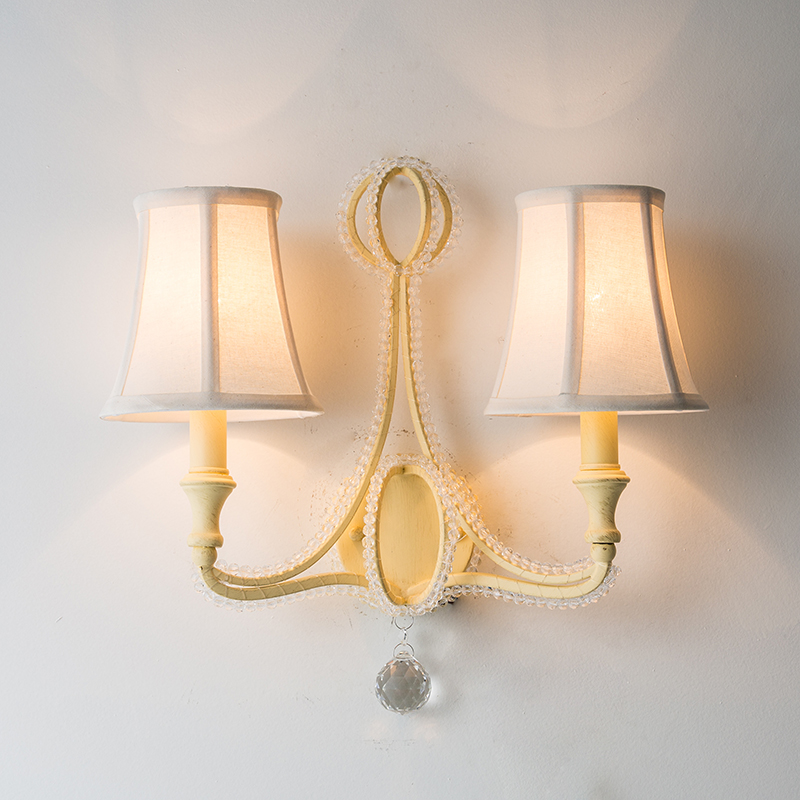 2 Heads Wall Sconce Retro Vintage Rustic Beaded crystal antique wall lamp
