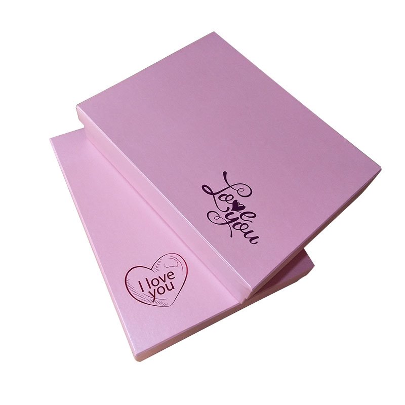 High quality custom wedding box packaging for gift, pink wedding invitations paper box