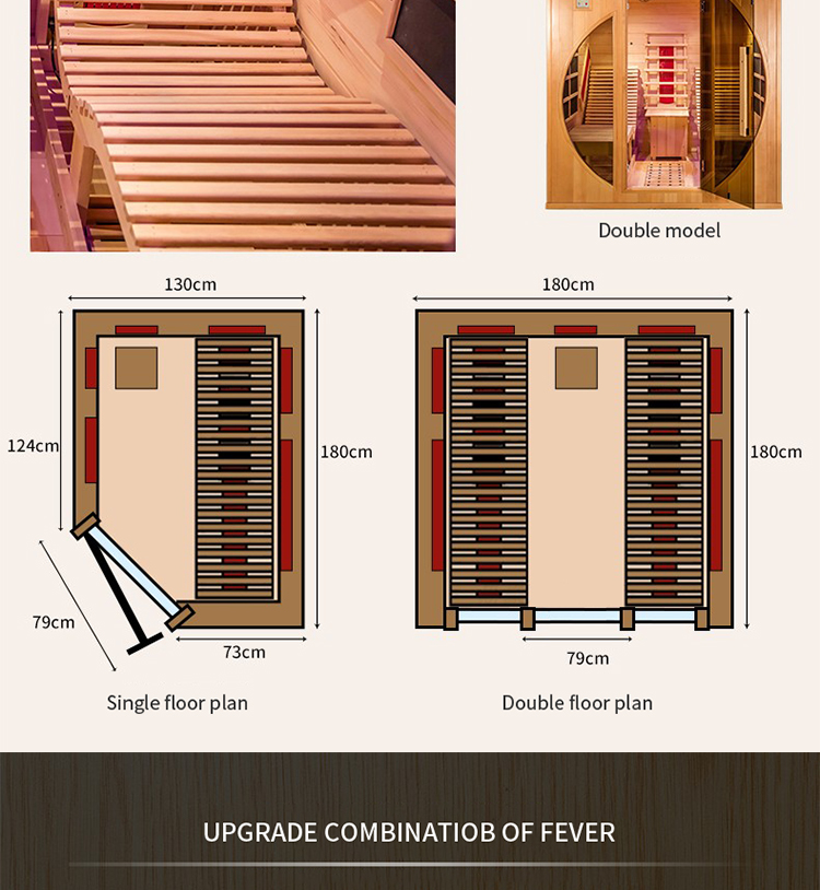 Luxury single lounge hemlock far infrared sauna room