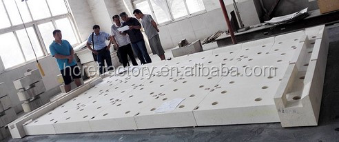 Zhengzhou HCR Brand tin bath bottom brick/fire caly block/ casting kaolin block for float glass furnace