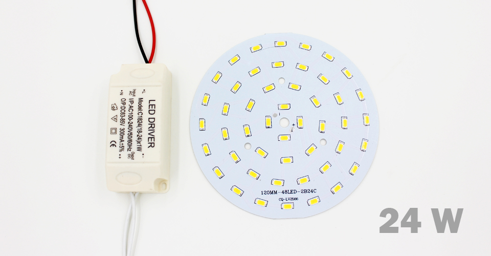 3W 5W 7W 9W 12W 15W 18W 24W SMD5730 puce à diode électroluminescente + coque en plastique LED alimentation du pilote pour plafonnier LED