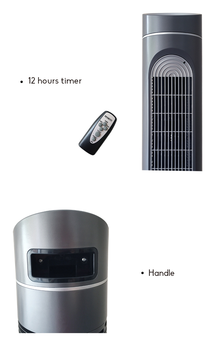 CE GS RoHs 50 Inch Fan Tower Oscillation function Fan Tower Black Color Fan Tower with Timer&Remote Control