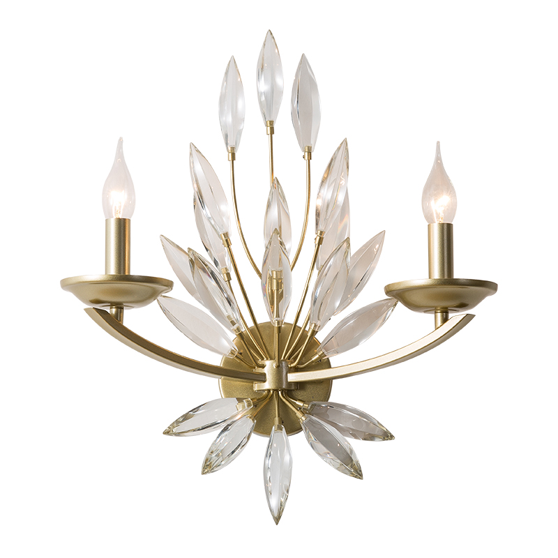 crystal wall lights industrial wall lamp Modern iron golden candle light bulb living room wall lamp bedroom bedside lamp
